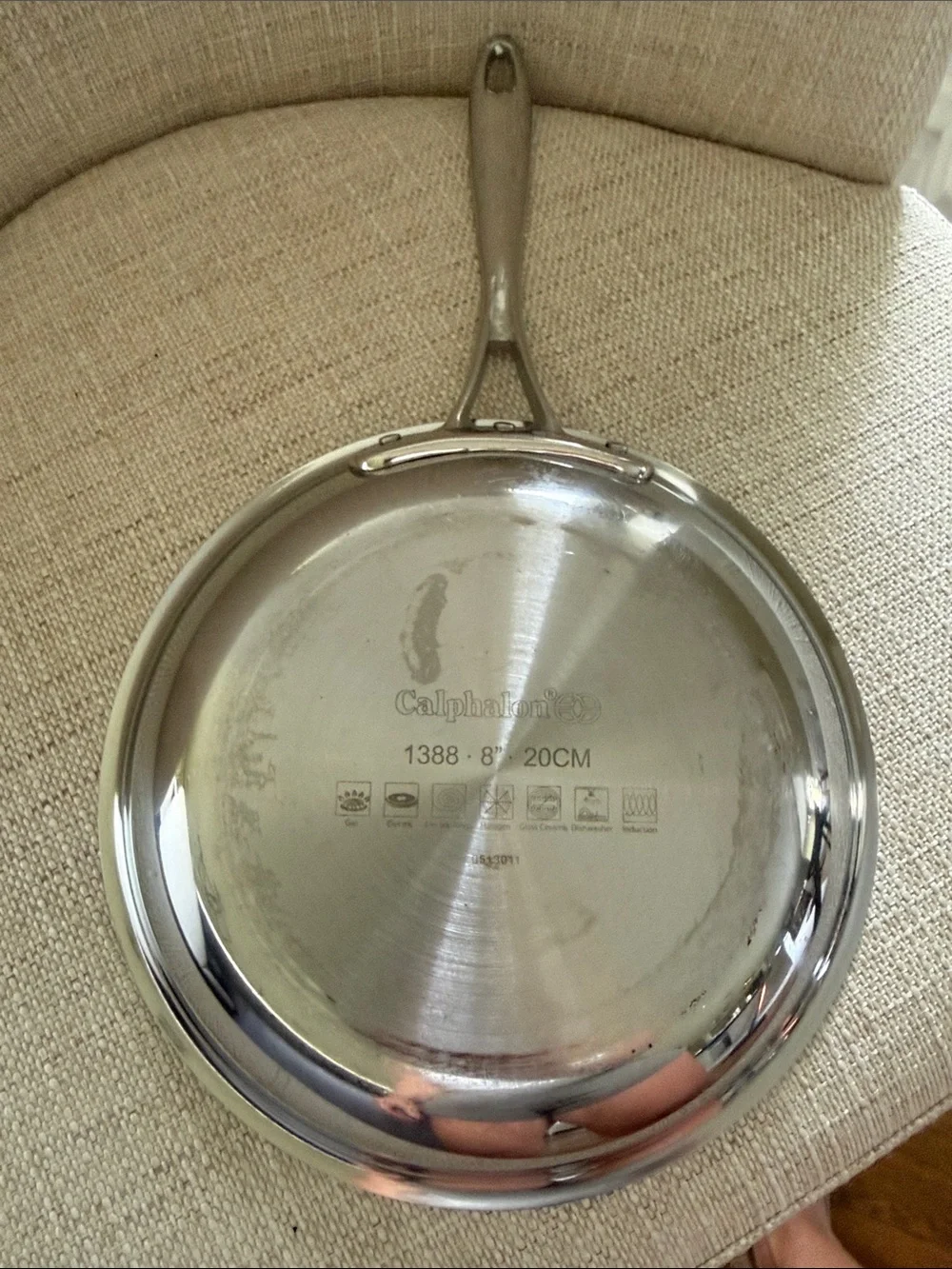 Calphalon 1388 8” Stainless Steel Silver Frying Pan with Riveted Handle